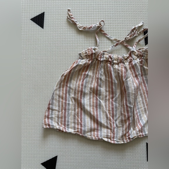 Rylee + Crew|Baby girl,toddler Striped Linen Sleeveless Top in pastel stripes••• - Picture 1 of 6